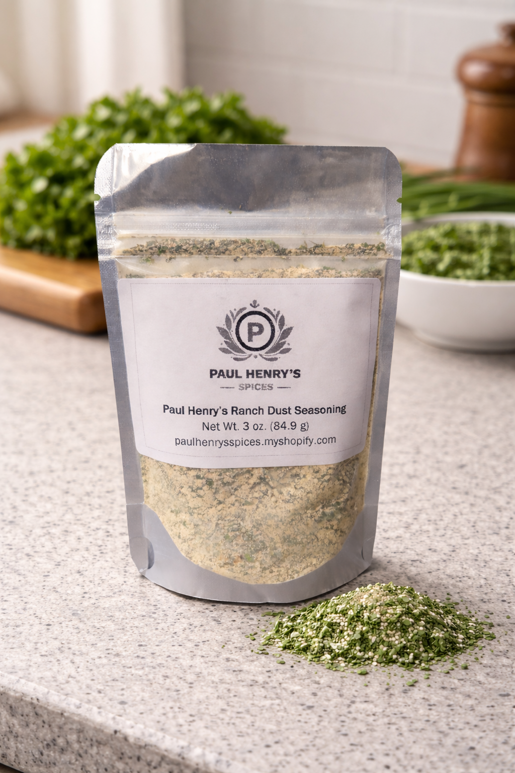 3 oz. Ranch Dust Seasoning-Packed with bold, creamy ranch flavor you love, this non-dairy seasoning elevates salads, dips, and snacks—so you get all the taste, none of the dairy.
